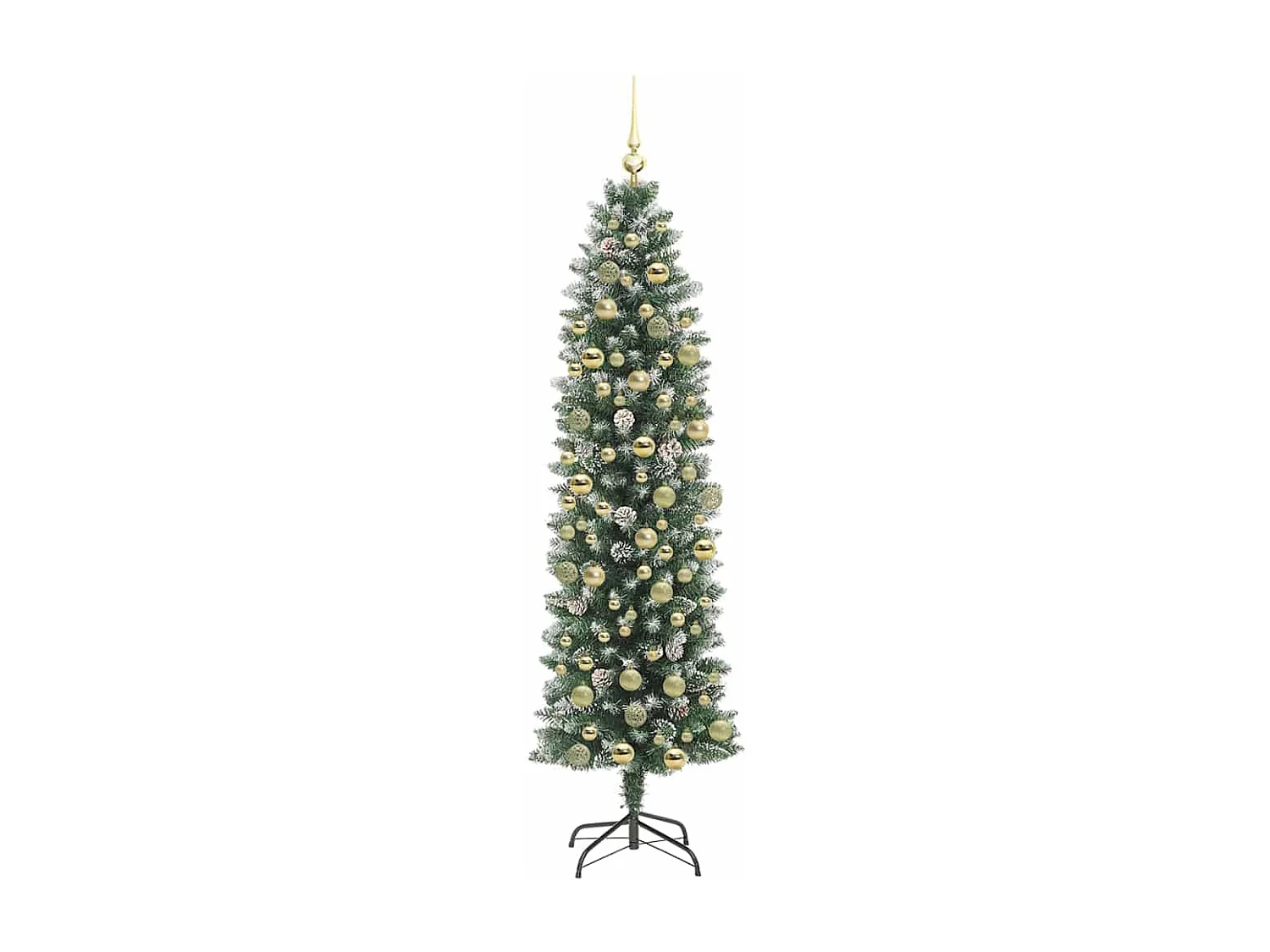 Arbre de Noël artificiel slim avec 300 LED Vert et blanc 180 cm