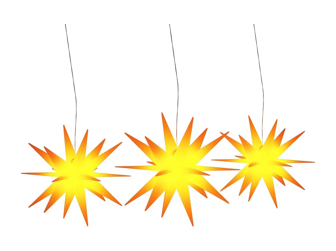 Luci di Natale con LED 3 pezzi pieghevoli gialle