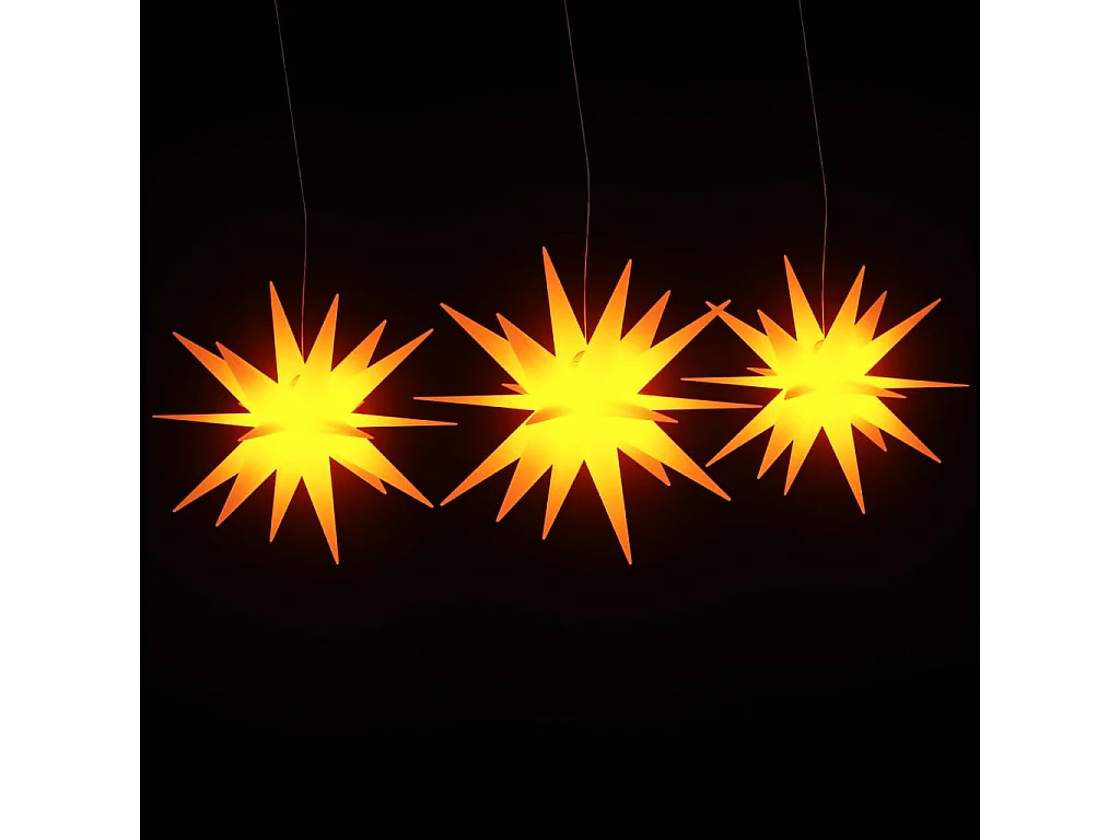 Luci di Natale con LED 3 pezzi pieghevoli gialle