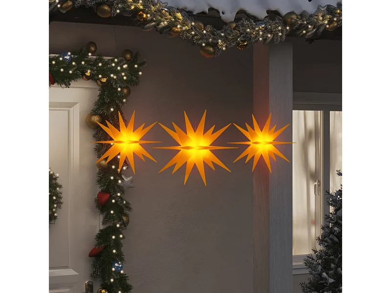 Luci di Natale con LED 3 pezzi pieghevoli gialle