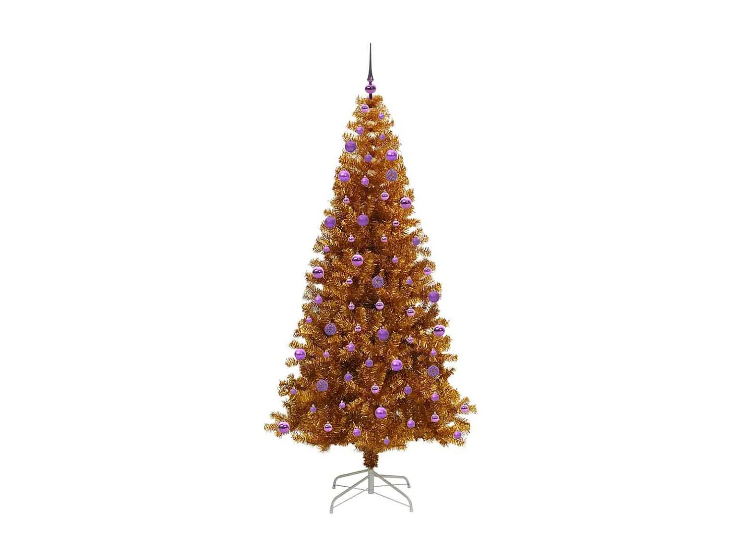 Weihnachtsbaum mit 300 LEDs mit Ständer Gold 210 cm PET