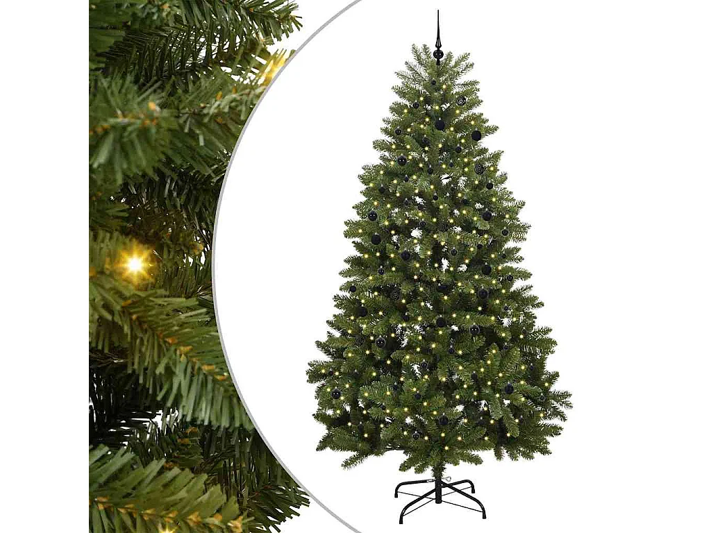 Sapin de Noël artificiel avec 300 LED Vert 300 cm PVC et métal