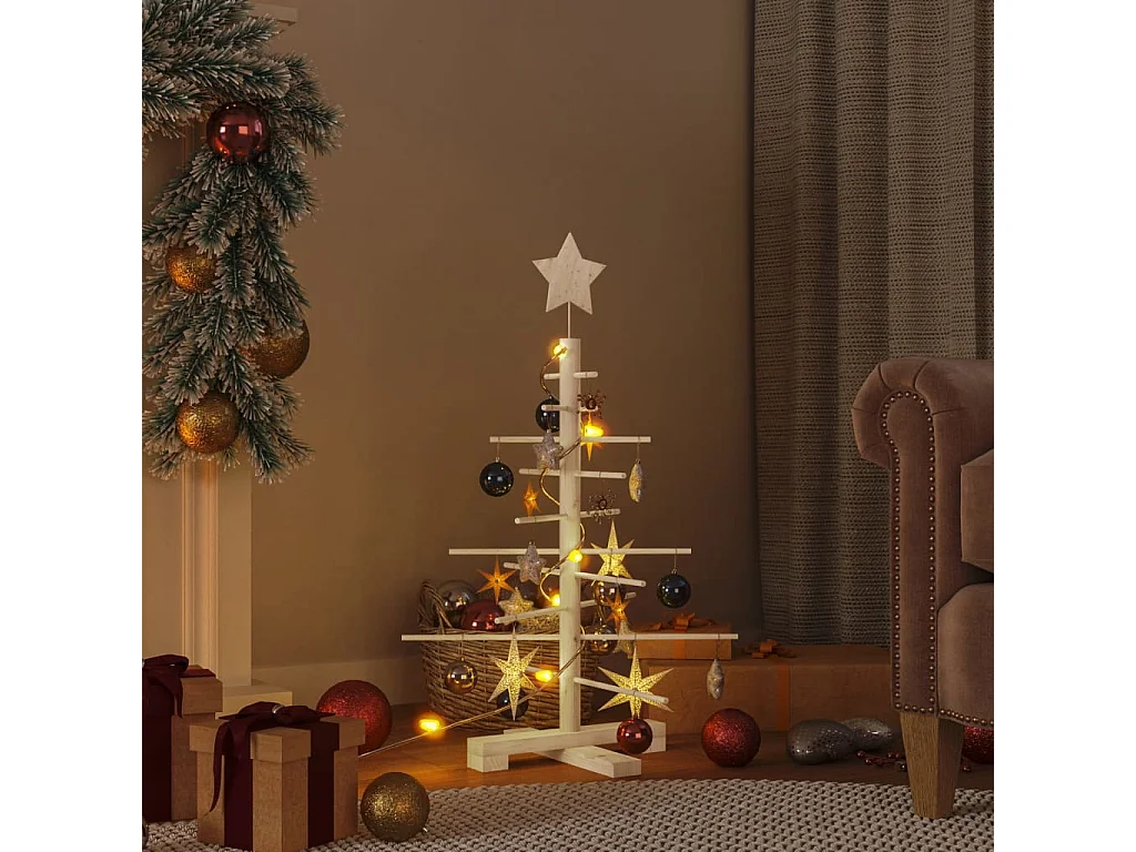 Houten kerstboom ter decoratie 75 cm massief grenenhout