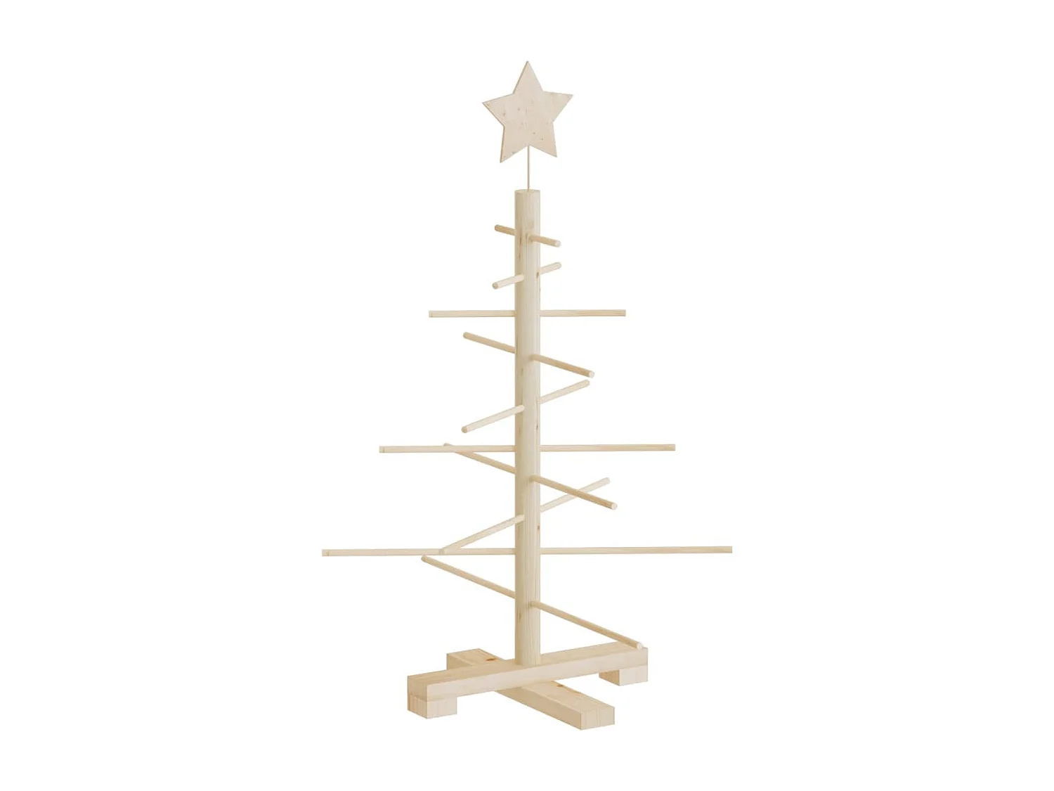 Houten kerstboom ter decoratie 75 cm massief grenenhout