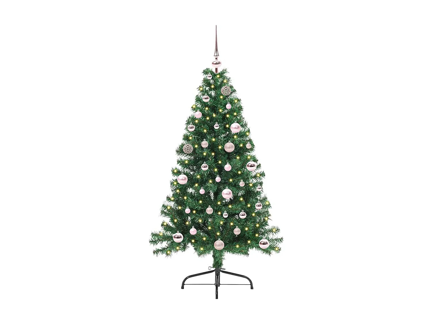 Albero di Natale artificiale preilluminato verde 150 cm in PVC