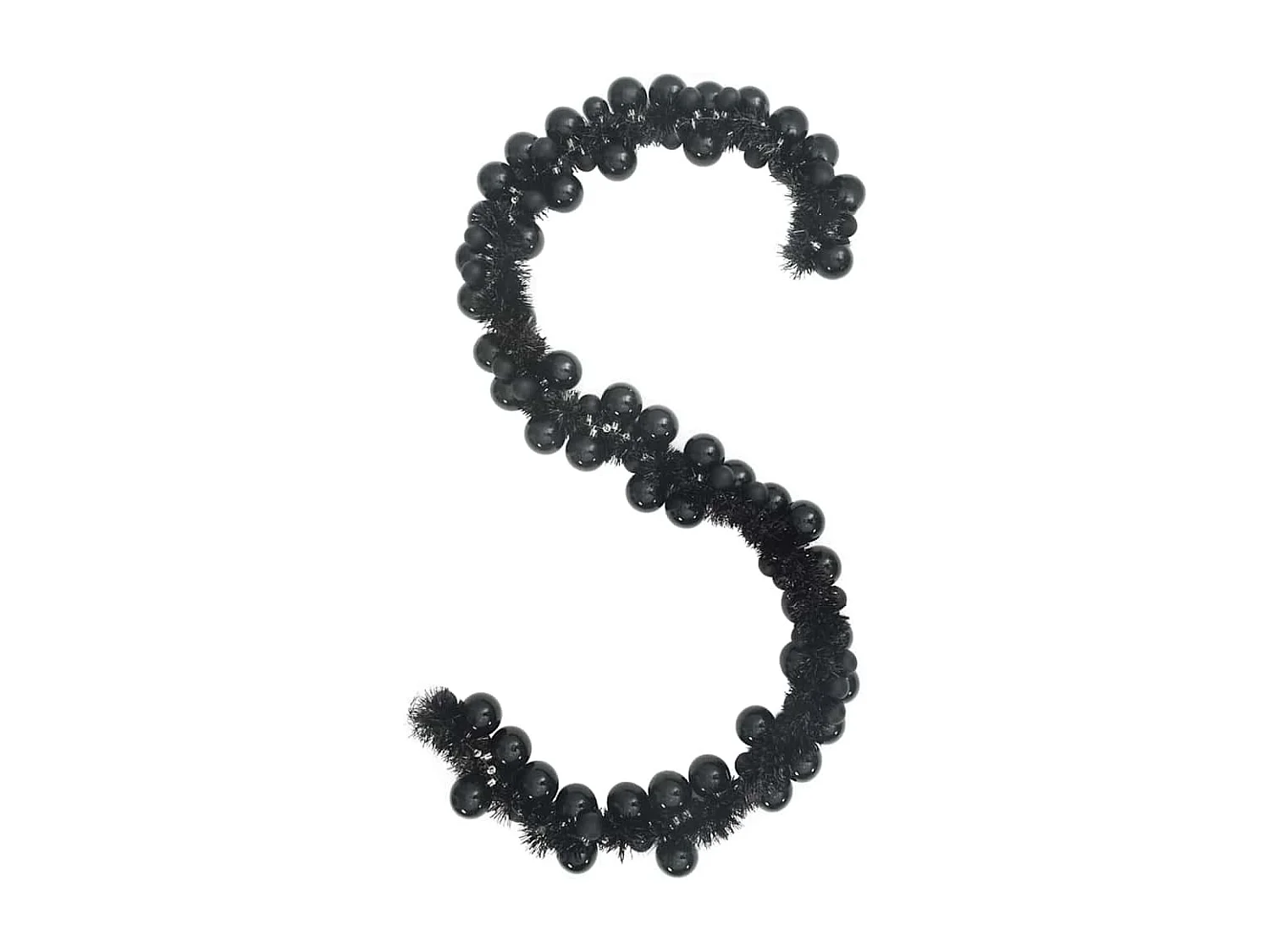 Guirlande de Boules de Noël Noir 186 cm Polystyrène