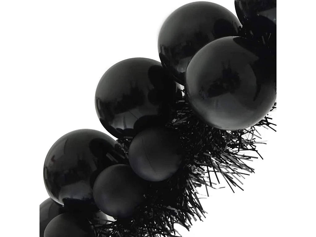 Guirlande de Boules de Noël Noir 186 cm Polystyrène