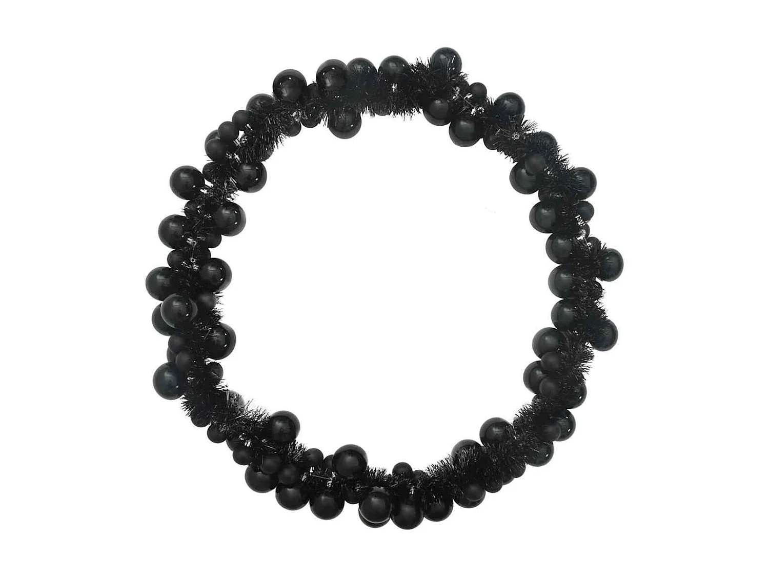Guirlande de Boules de Noël Noir 186 cm Polystyrène