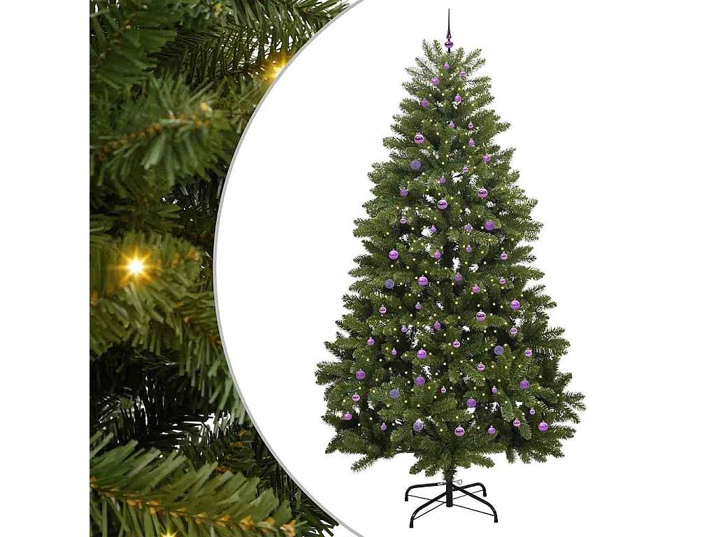 Sapin de Noël artificiel avec 300 LED Vert 300 cm PVC et métal