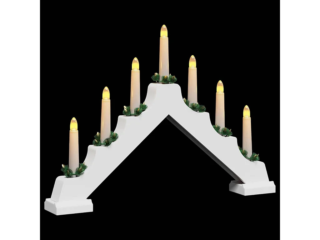 Pont de bougie de Noël Blanc 39.5 x 5 x 29 cm Pin massif