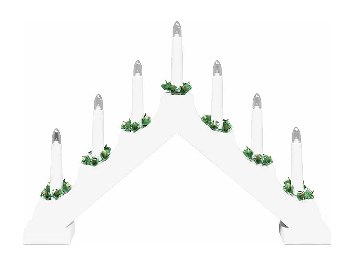 Pont de bougie de Noël Blanc 39.5 x 5 x 29 cm Pin massif