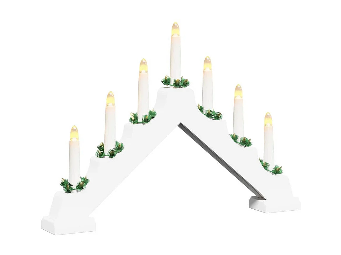 Pont de bougie de Noël Blanc 39.5 x 5 x 29 cm Pin massif