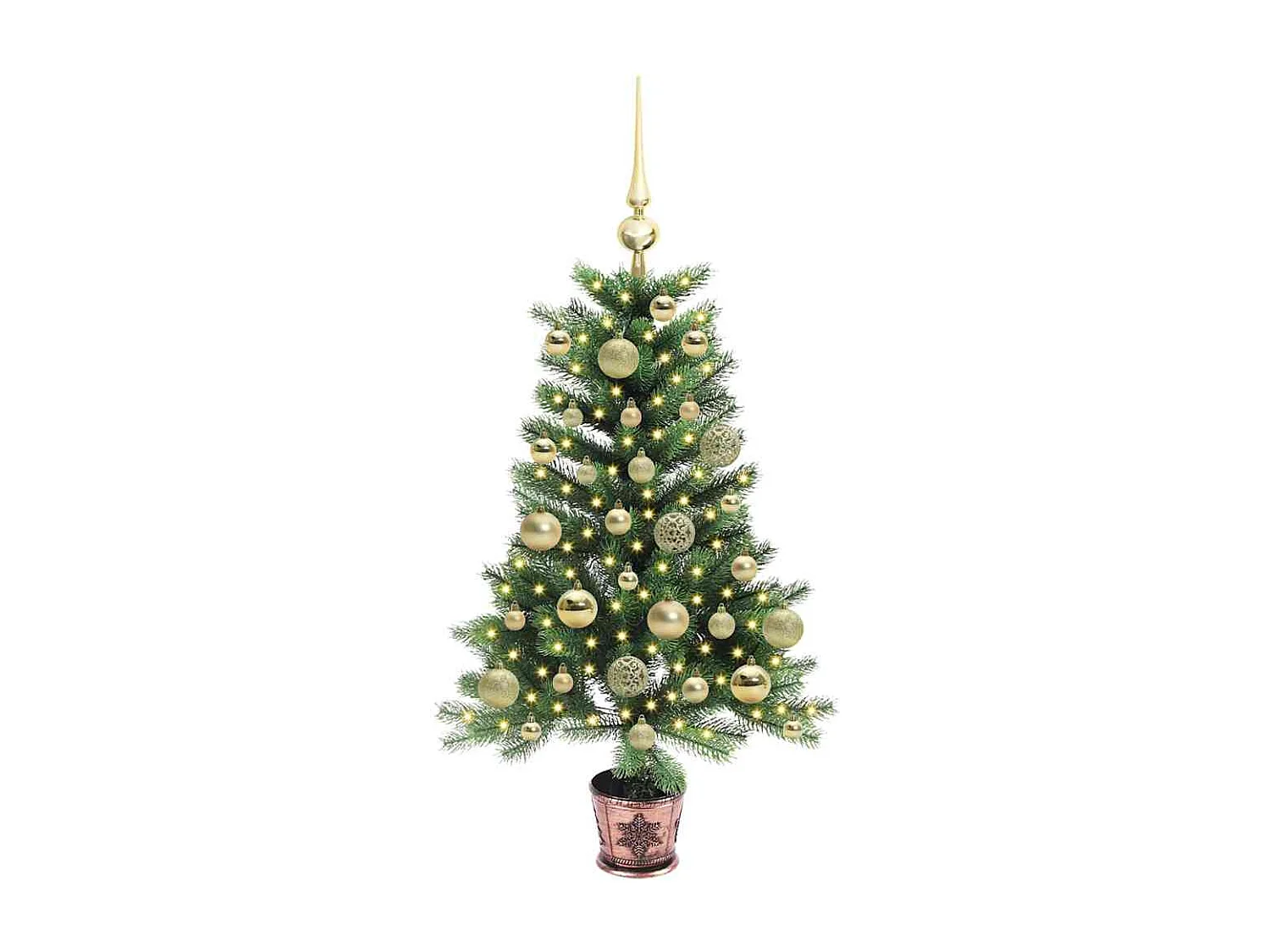 Sapin de Noël avec 150 LED avec support Vert 90 cm PE
