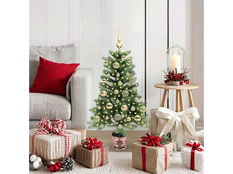 Sapin de Noël avec 150 LED avec support Vert 90 cm PE