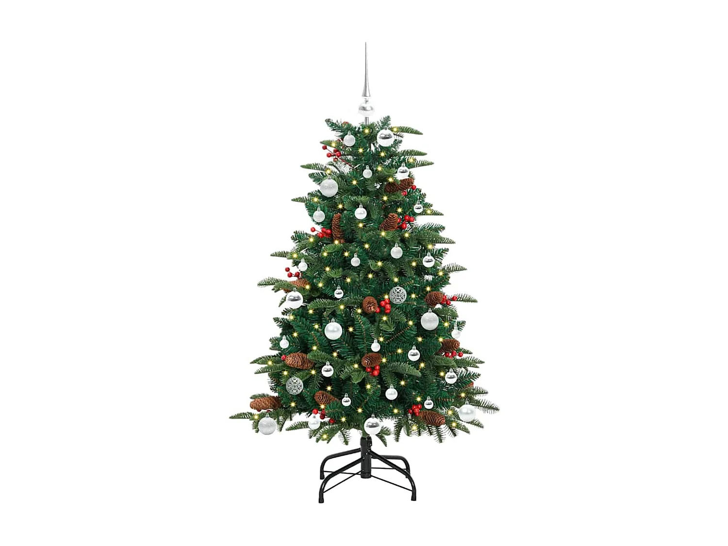 Albero di Natale artificiale Verde 150 cm PVC, metallo e plastica
