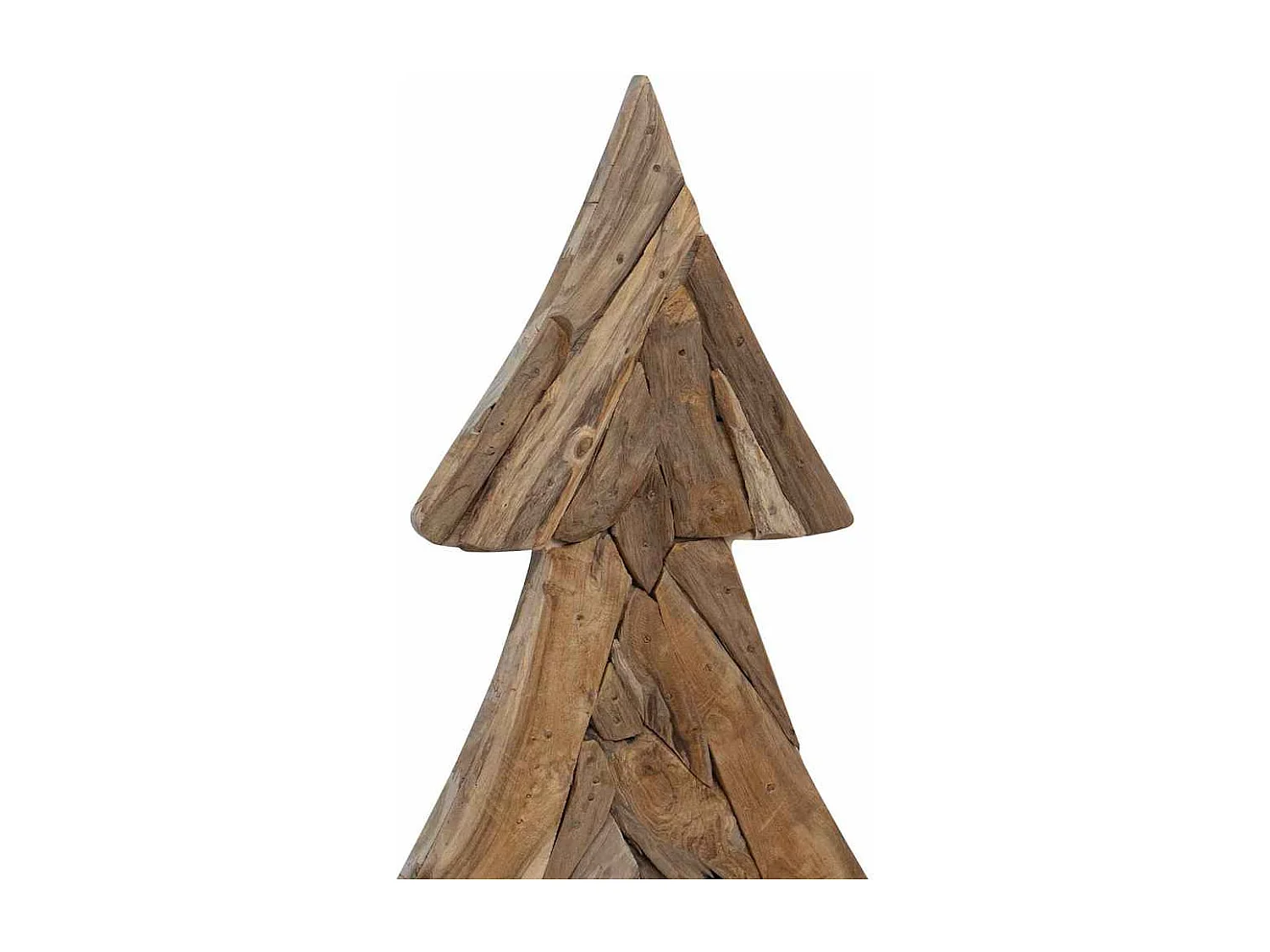 Sapin de Noël avec support Marron 150 cm Bois de teck solide