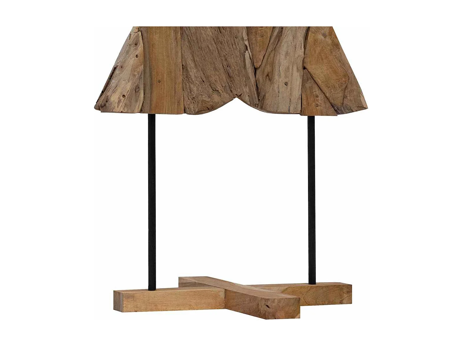 Sapin de Noël avec support Marron 150 cm Bois de teck solide