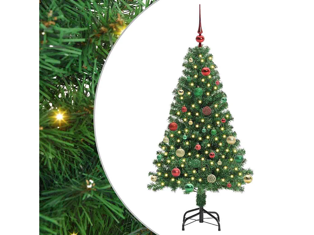 Albero di Natale artificiale verde 150 cm PVC, acciaio e plastica