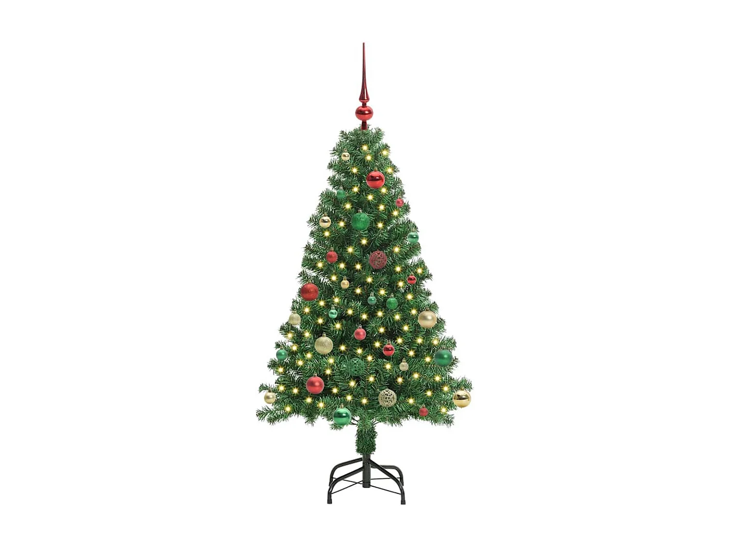 Albero di Natale artificiale verde 150 cm PVC, acciaio e plastica