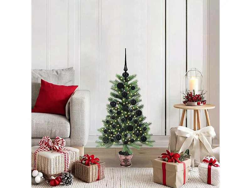 Sapin de Noël avec 150 LED avec support Vert 90 cm PE