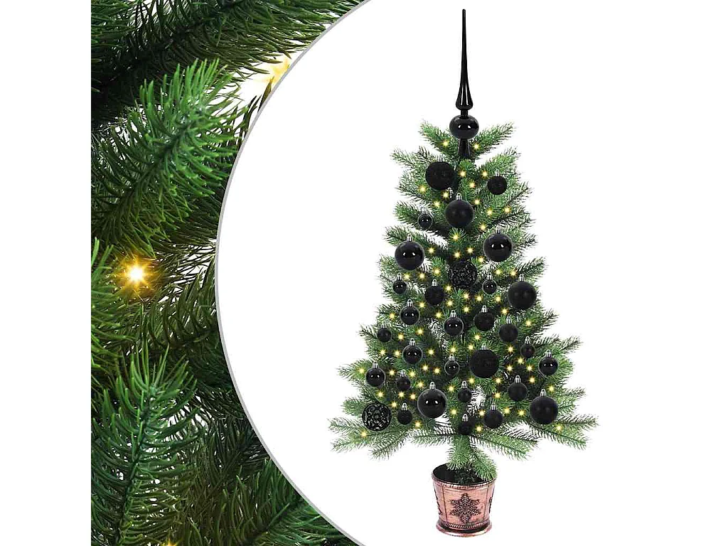 Sapin de Noël avec 150 LED avec support Vert 90 cm PE