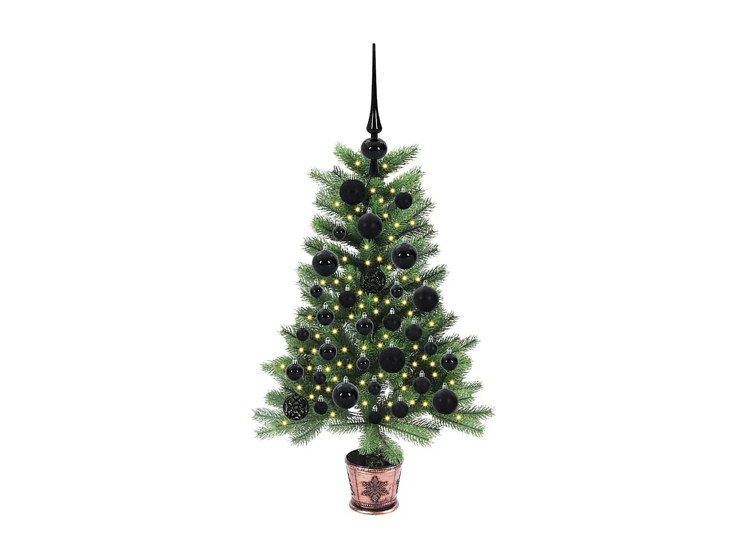 Sapin de Noël avec 150 LED avec support Vert 90 cm PE