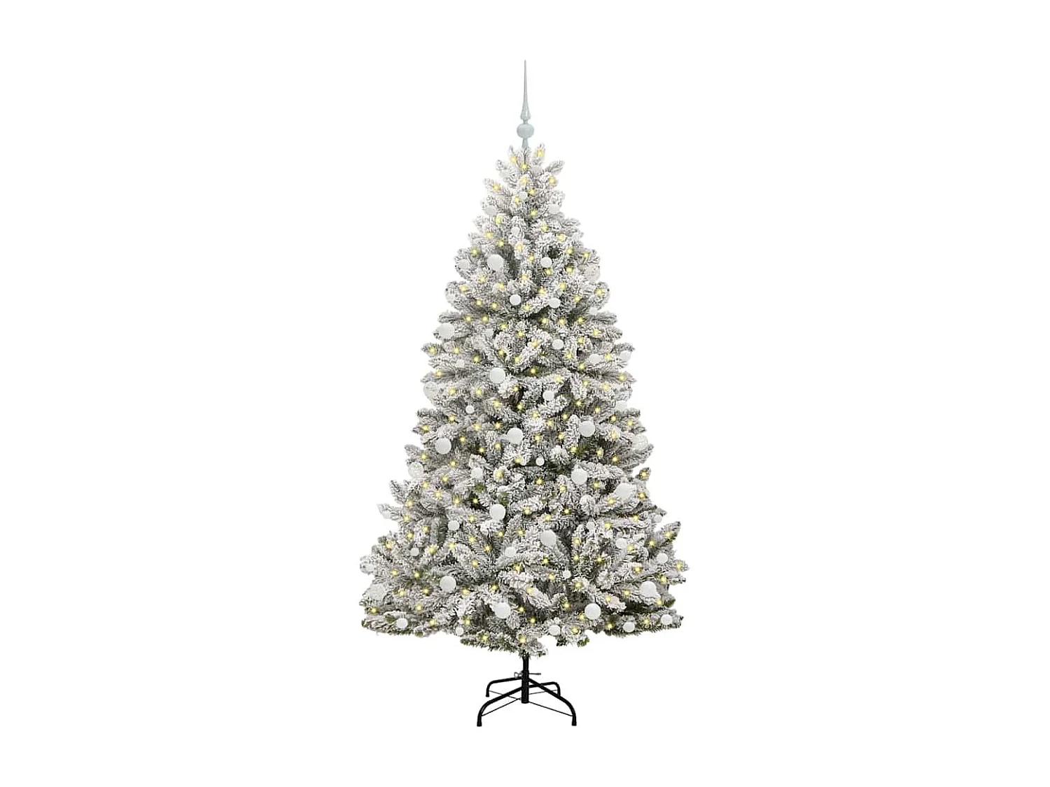Albero di Natale artificiale Verde e bianco 180 cm PVC e metallo