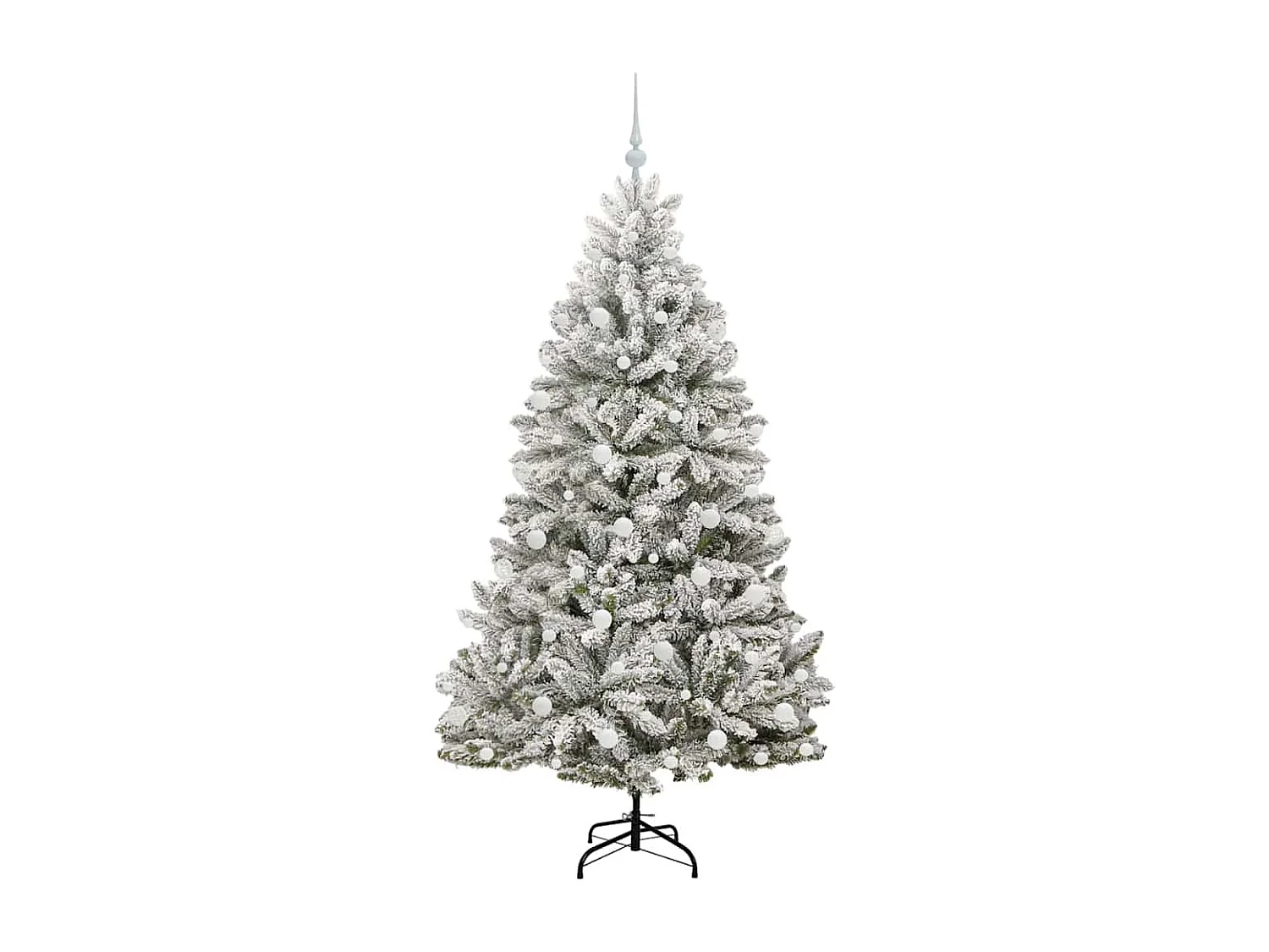 Albero di Natale artificiale Verde e bianco 180 cm PVC e metallo