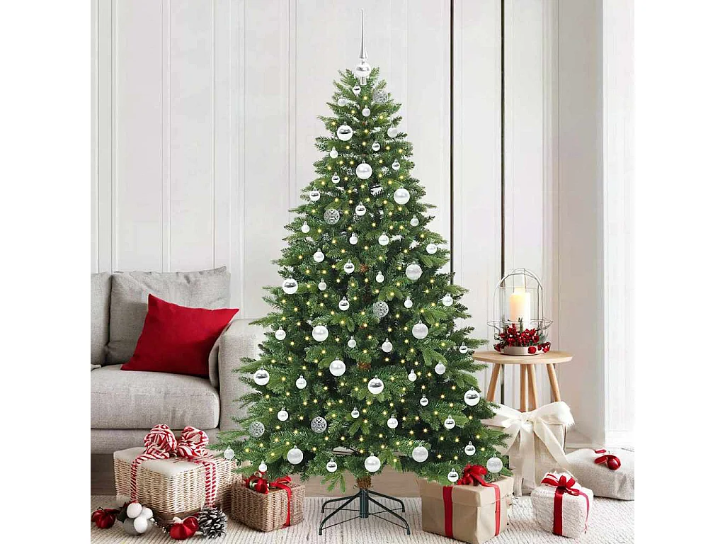 Sapin de Noël artificiel avec 300 LED Vert 180 cm PE et PVC