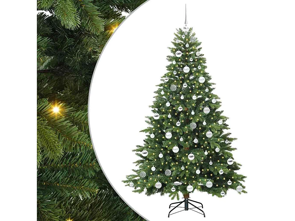 Sapin de Noël artificiel avec 300 LED Vert 180 cm PE et PVC