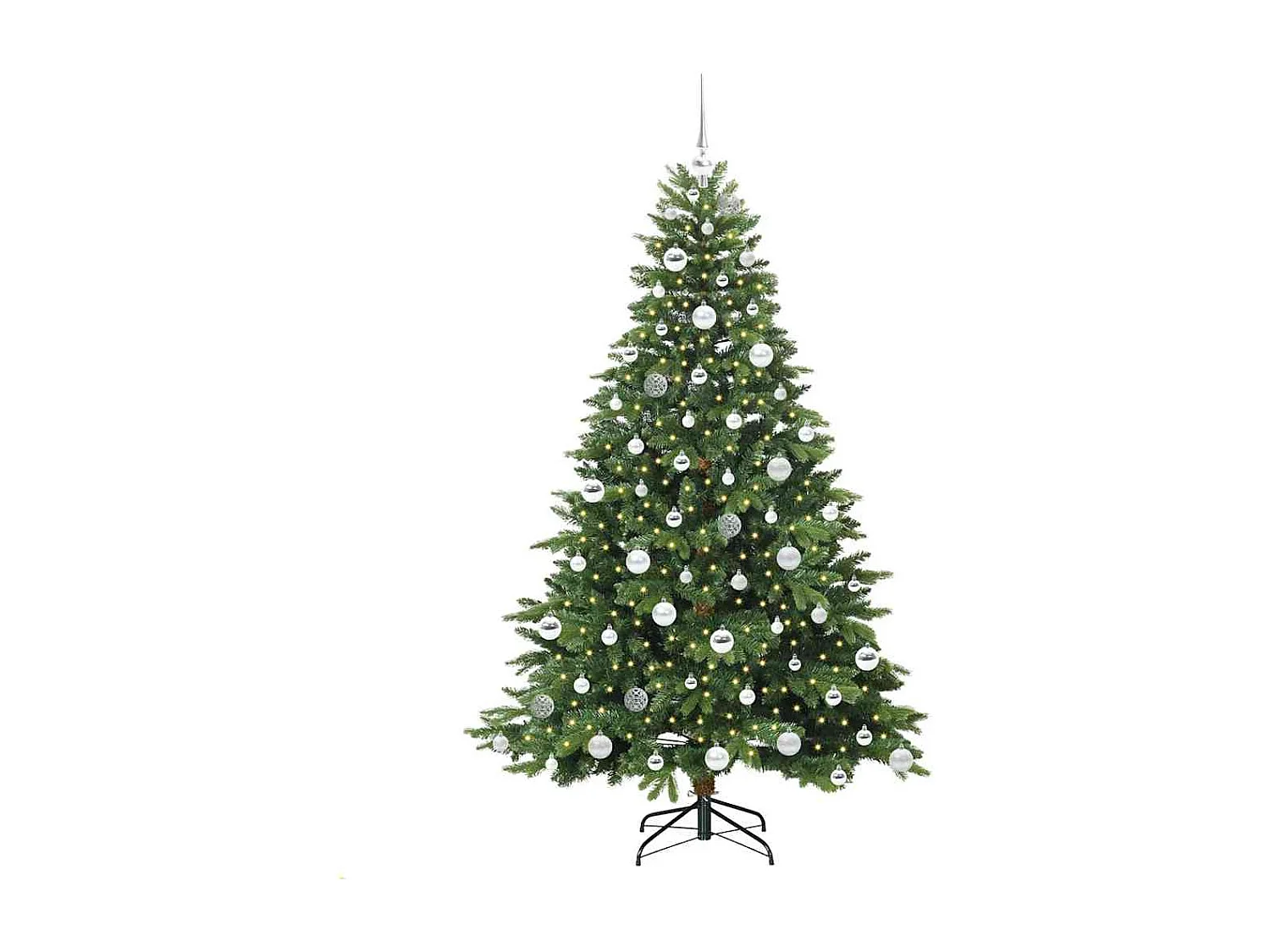 Sapin de Noël artificiel avec 300 LED Vert 180 cm PE et PVC