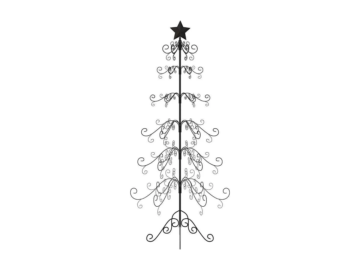 Metalen kerstboom ter decoratie zwart 215 cm