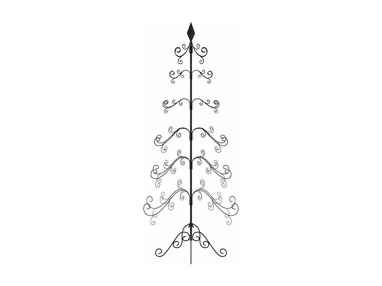Metalen kerstboom ter decoratie zwart 215 cm