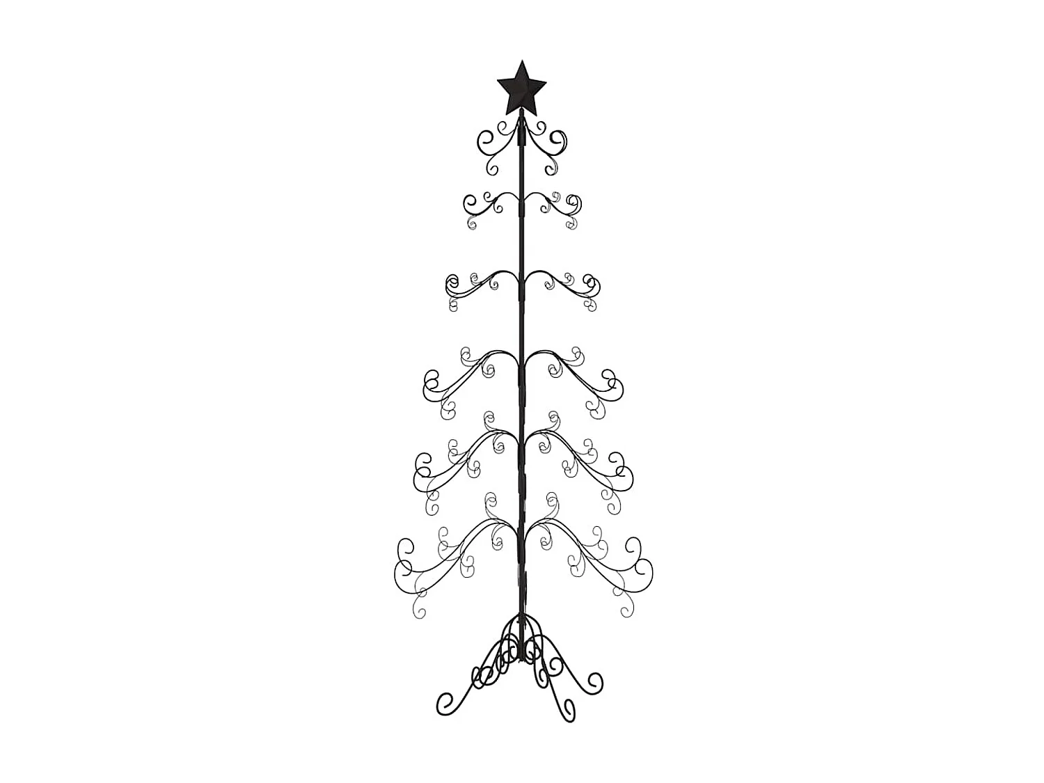 Metalen kerstboom ter decoratie zwart 215 cm