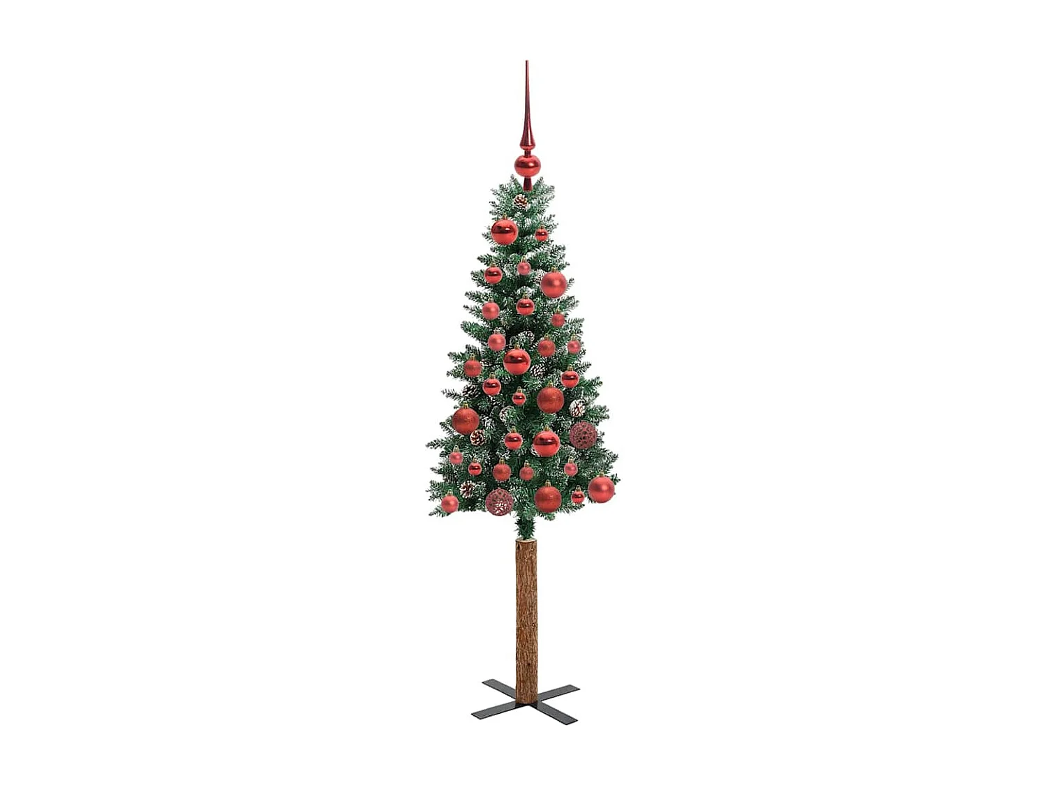 Albero di Natale sottile con 150 LED Verde e bianco 150 cm