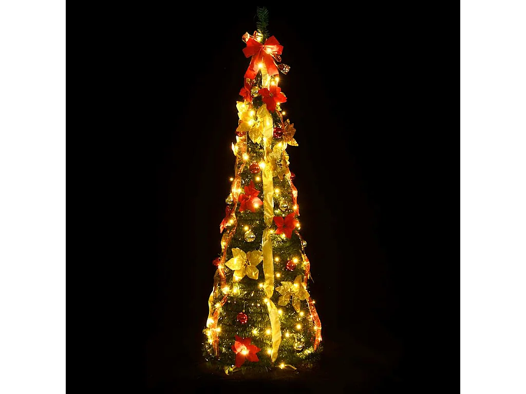 Sapin de Noël artificiel escamotable 100 LED vert 150 cm