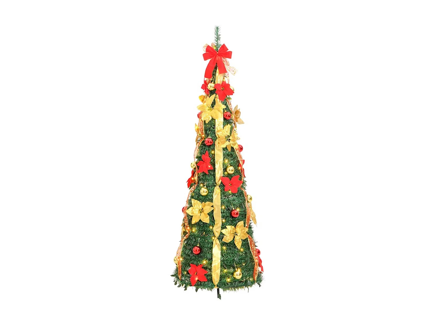 Sapin de Noël artificiel escamotable 100 LED vert 150 cm