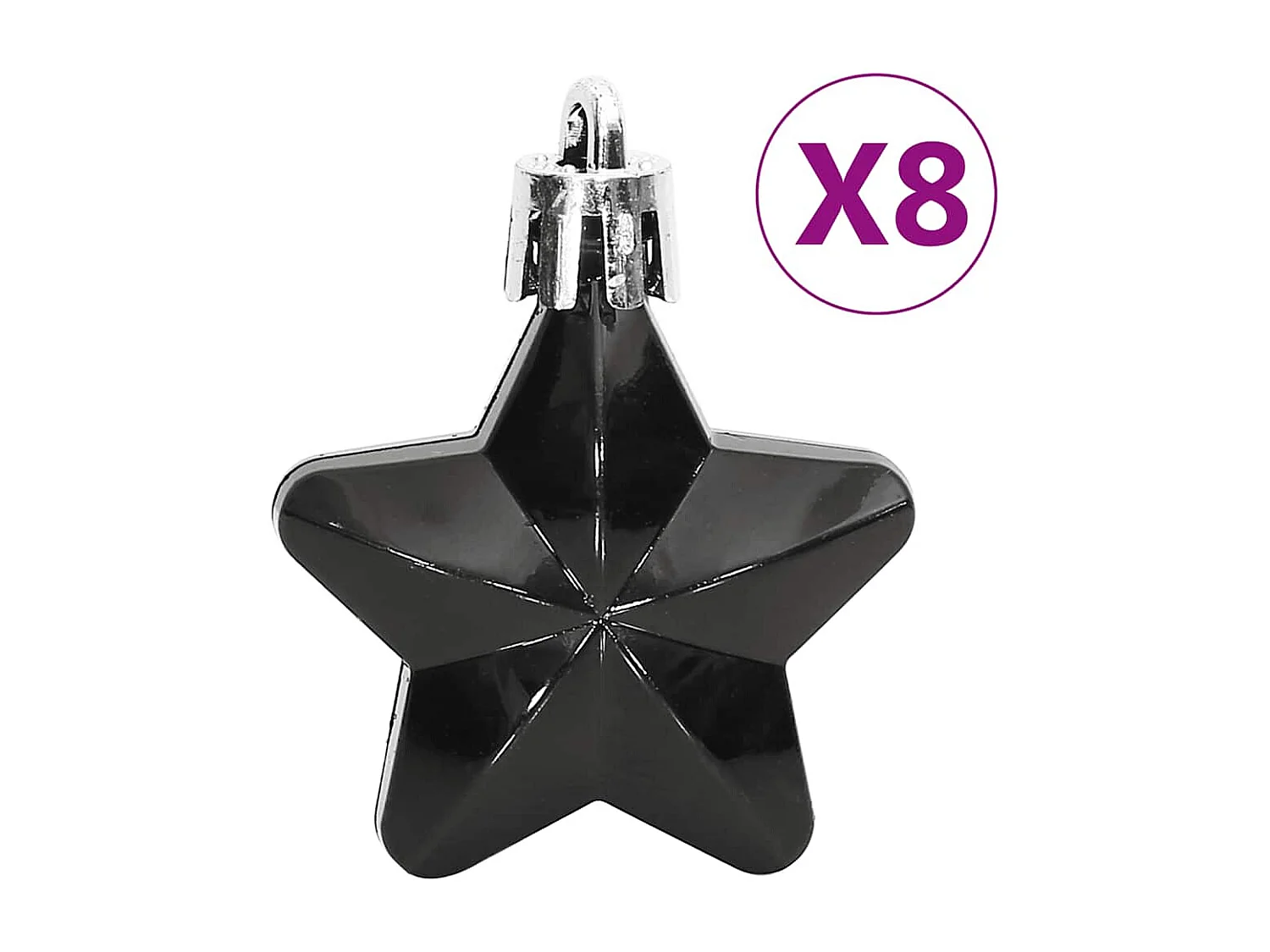 Ensemble de boules de Noël 111 pièces noir polystyrène