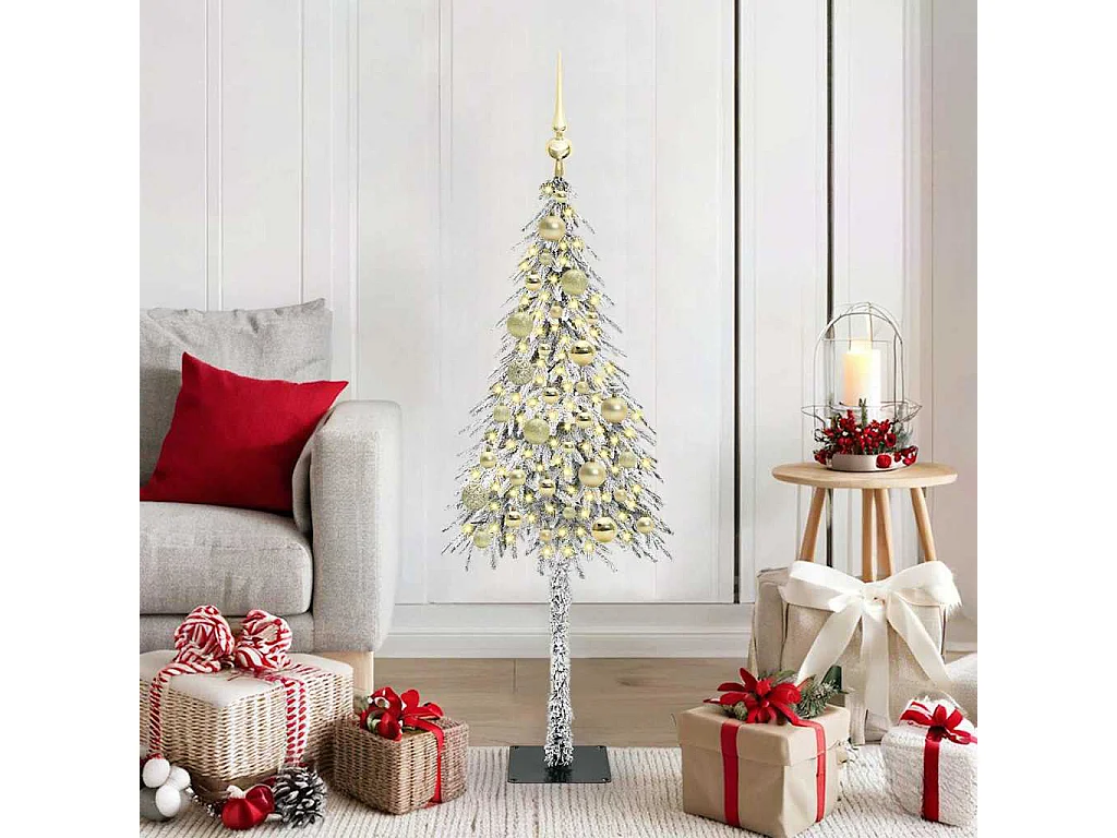 Albero di Natale con 150 LED Bianco 120 cm PE e Acciaio