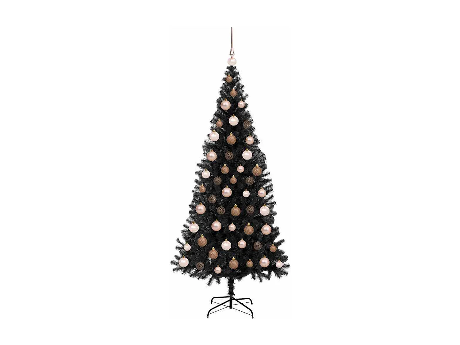 Sapin de Noël avec 300 LED avec support Noir 180 cm PVC