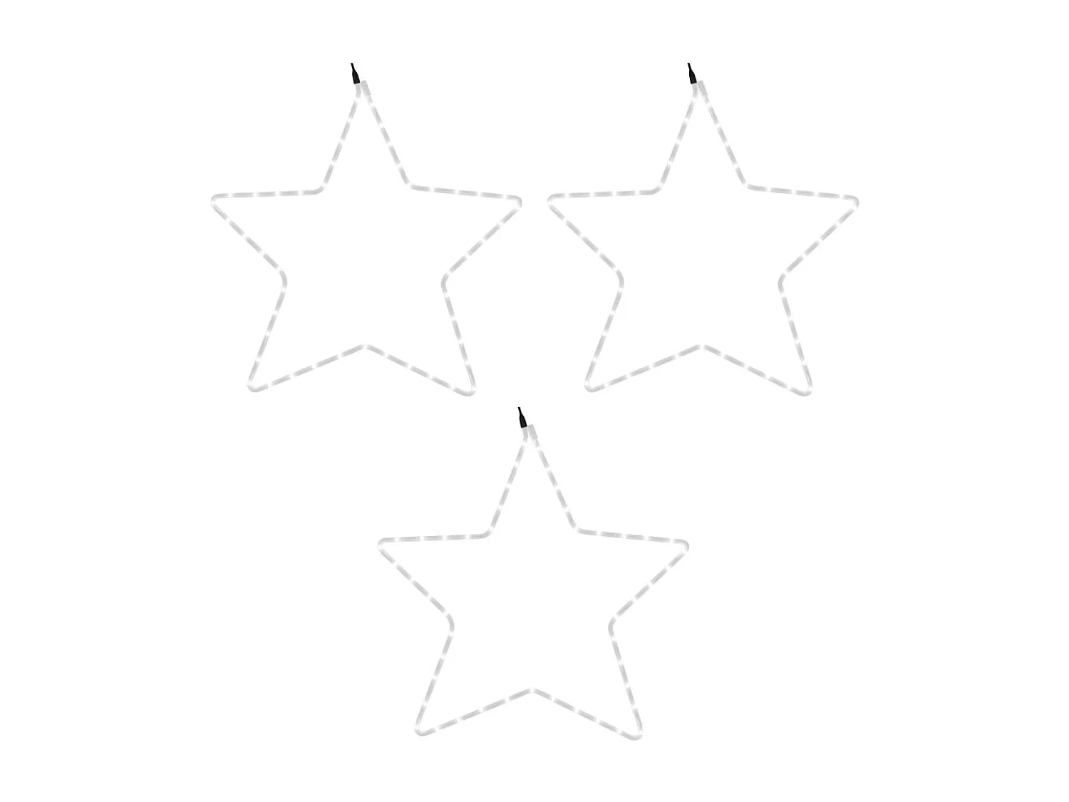 Figures d'étoiles de Noël avec 48 LED 3 pcs Blanc chaud 56 cm