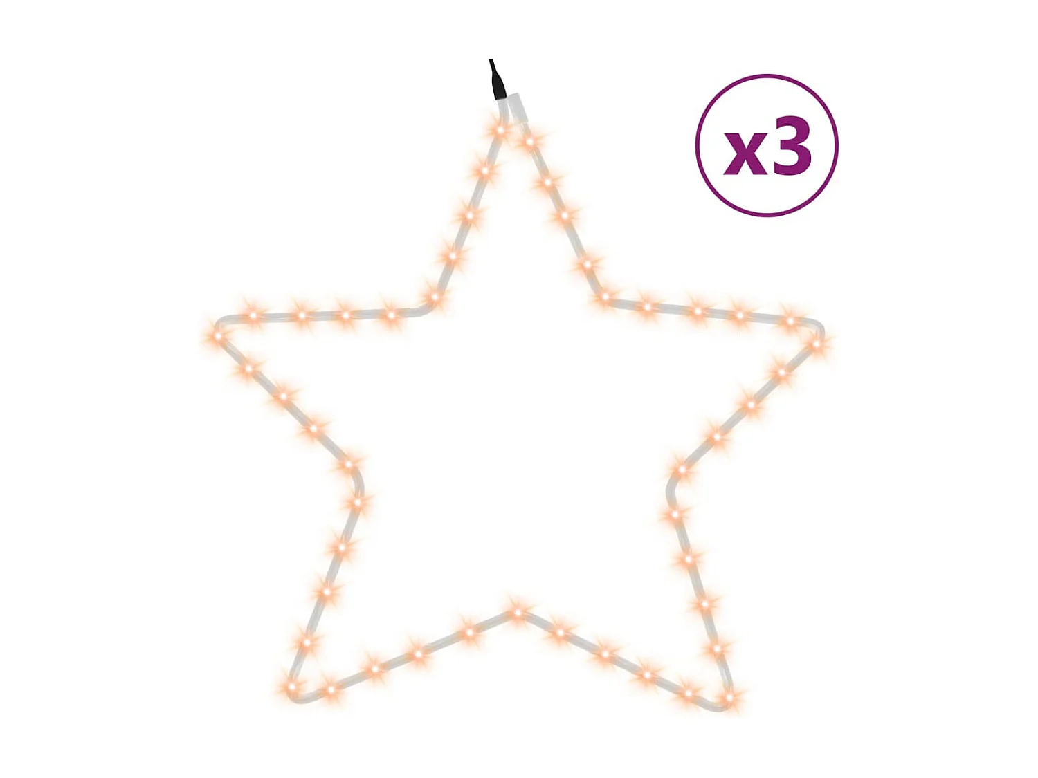 Kerststerfiguren met 48 LED's 3 stuks Warm Wit 56 cm