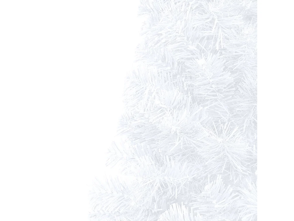 Demi-arbre de Noël artificiel pré-éclairé et boules blanc 210cm