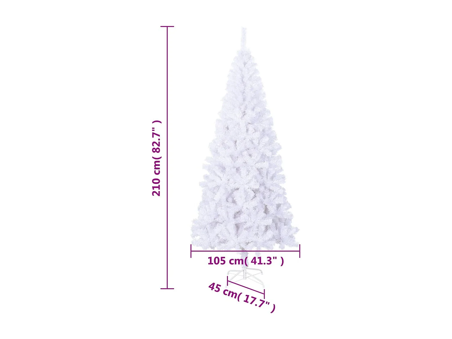 Kunstkerstboom en standaard Staal 210 cm 910 takken