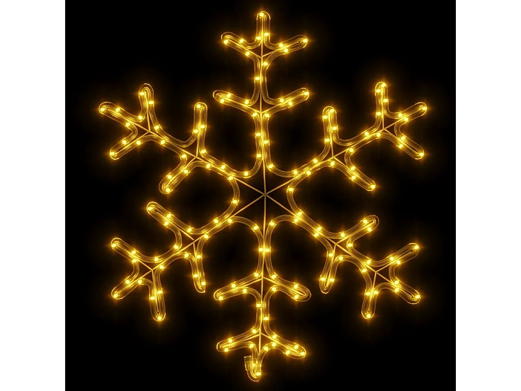 Flocons de neige de Noël avec LED 2 pcs Blanc chaud 59x59 cm