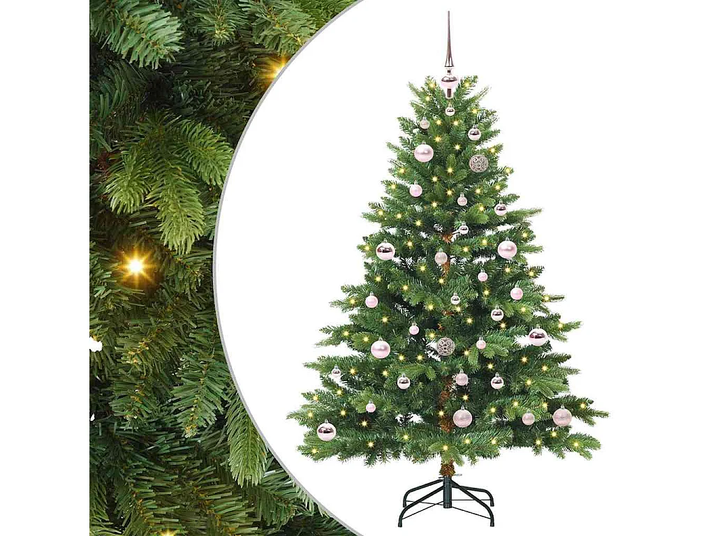 Sapin de Noël artificiel avec 150 LED Vert 150 cm PE et PVC