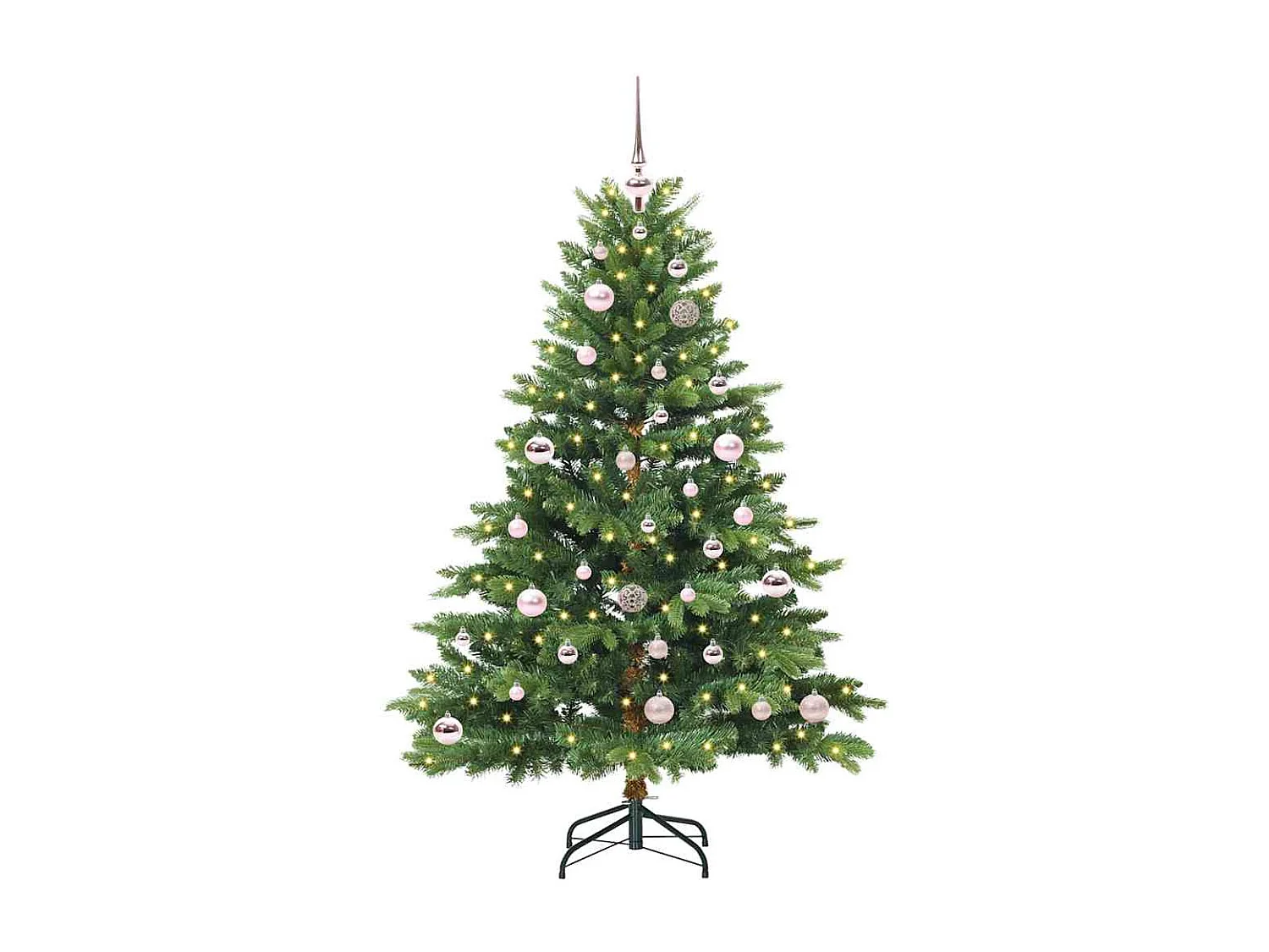 Sapin de Noël artificiel avec 150 LED Vert 150 cm PE et PVC