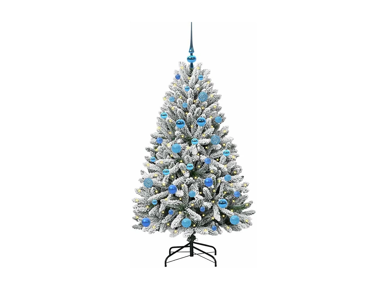Sapin de Noël artificiel Vert et blanc 150 cm PVC et métal