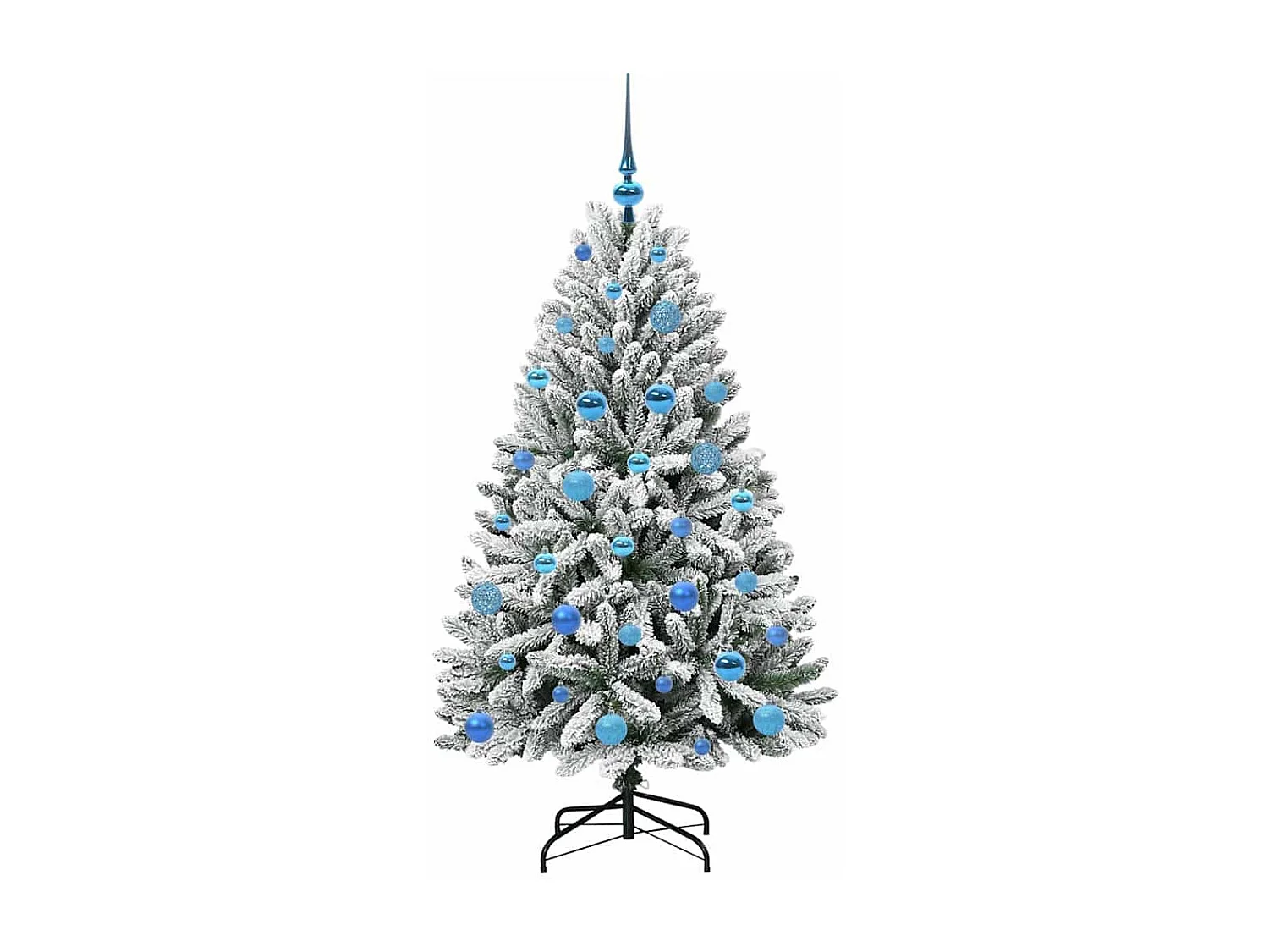 Sapin de Noël artificiel Vert et blanc 150 cm PVC et métal