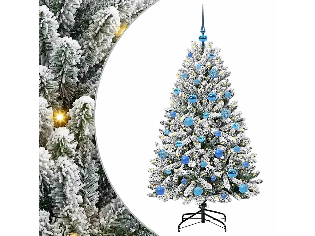 Kunstkerstboom Groen en wit 150 cm PVC en metaal